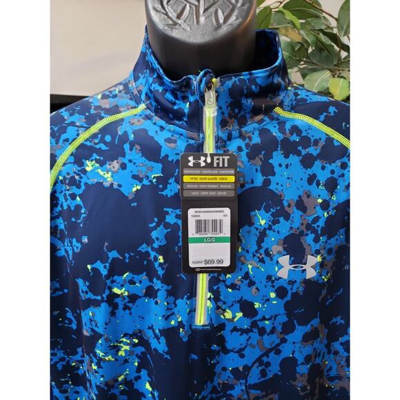 Under Armour Torm Launch 1/2 Zip Run Jacket Men's LG Blue Mock Neck Long Sleeve - Picture 11 of 13